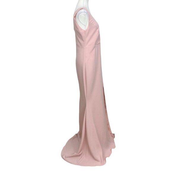 ARTI GOGNA SOFT DUSTY PINK SIDE SLIT SLEEVELESS MARIA GOWN - L - Picture 2 of 7